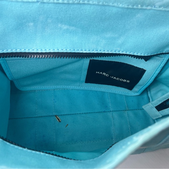 Marc Jacobs “The Tote Bag” Small Canvas Tote Blue Crossbody Bag Adjustable Strap - Picture 6 of 16